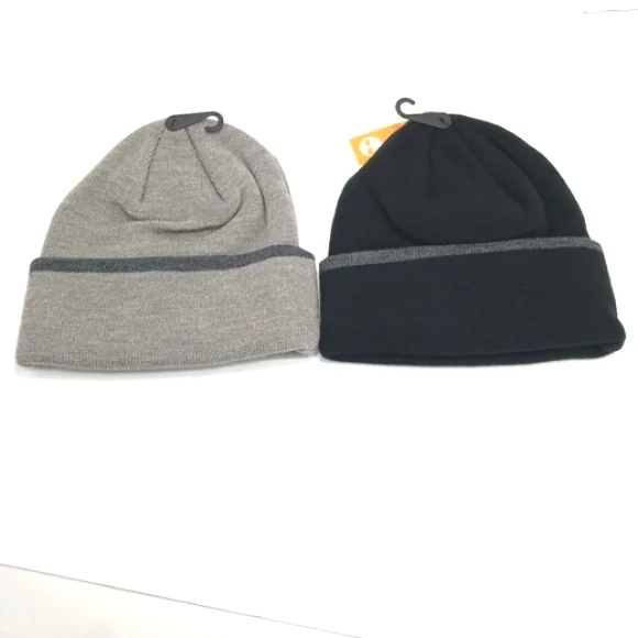 Timberland Unisex Stretch Midweight Knit Cuffed Beanie Hats x 2 Bundle NWT - Picture 2 of 9